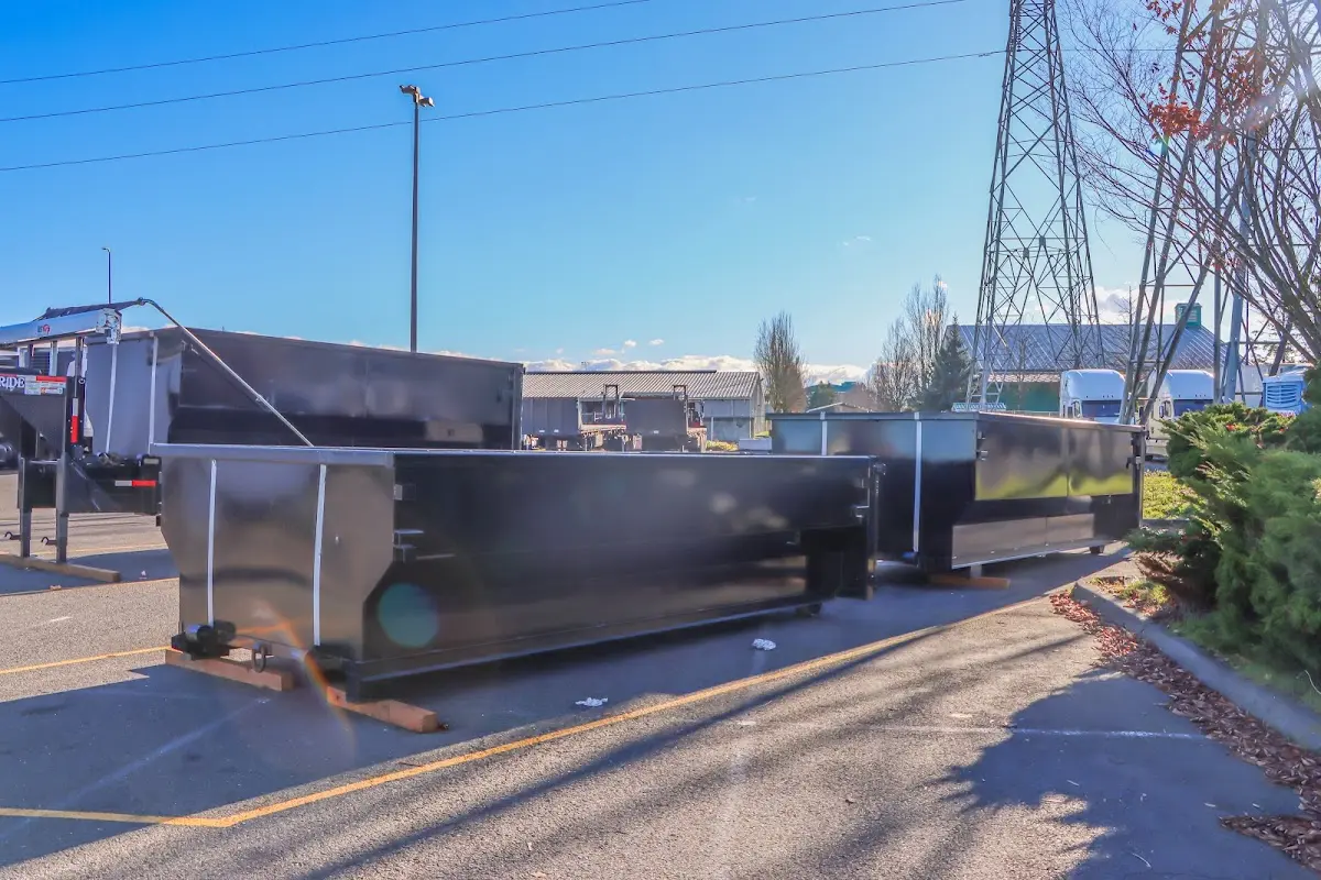 Roll-off dumpster ready for waste disposal at job site for Roll Off Dumpster Rental in Agoura Hills